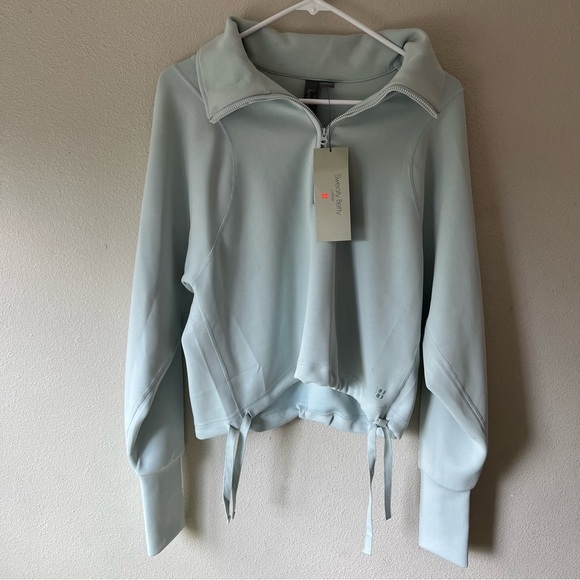 Sweaty Betty Light Blue Quarter-Zip Pullover - Picture 5 of 10